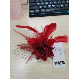 GENBREE 1920s Light Up Rose Headpiece Feather Hair Accessories Flower Mesh Fascinator for Women