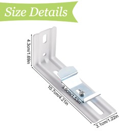 UFURMATE Vertical Blind Bracket, 6 Pcs 4.2 Inch Length Metal Vertical Blinds L-Shaped Brackets Vertical Blind Bracket Clips Side Mounting Blind Holder Replacements