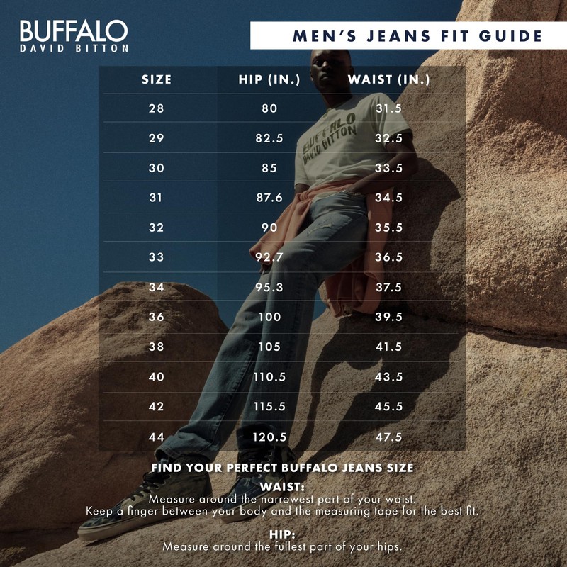 Buffalo David Bitton Men's Slim Ash Jeans, Rinse Wash Indigo,