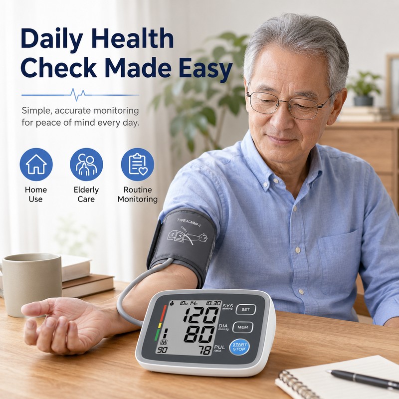 Automatic Upper Arm Blood Pressure Monitor – Adjustable Cuff Digital