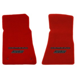 LLoyd Mats NEW! RED FLOOR MATS 2010-2015 Camaro Embroidered Logo and SS in Black 2 pc SET