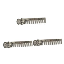 Beavorty 3pcs Metal Hair Comb Men's Fine Tooth Dandruff Comb for Scalp Care and