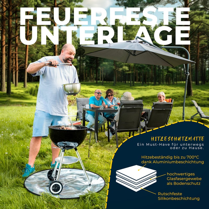 VATERLIEBE Fireproof Underlay 97 cm Dispose of Coal, Heat Protection