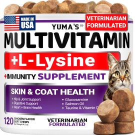 Cat Multivitamin Chews Taurine Lysine Omega-3 Glucosamine Cranberry