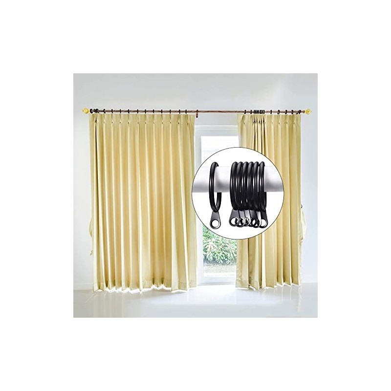 Metal Curtain Ring 40mm Black Curtain Pole Rings with Sliding