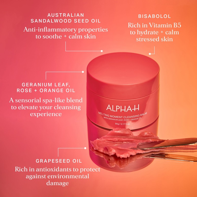 Alpha-H Melting Moment Cleansing Balm with Geranium Leaf Rose +