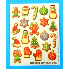 Eureka GingerBread Christmas Cookies Eureka Scratch & Sniff Sticker Sheet Rare