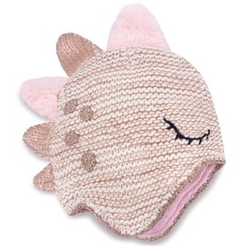 Gifts Treat Toddlers Girls Beanie Hat Boys Girls Knitted Dinosaurs Hats Winter Cartoon Warm Cute Hat (Gold, L)