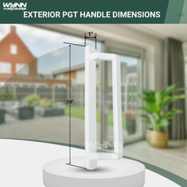 Wynn Hardware 10" PGT Sliding Door Exterior Handle for Sliding Patio Glass Door | PGT Exterior Sliding Glass Door Handle Replacement (White)