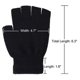 Bozaap Unisex Skeleton Gloves, Luminous Skeleton Half Finger Gloves, Glow in The Dark Fingerless Gloves, Knitted Winter Mittens for Men and Women