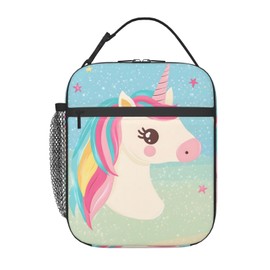 Fiambrera con aislamiento de unicornio para niños, niñas, niños, mujeres, recipientes reutilizables para mujeres y hombres, bolsa de almuerzo duradera para oficina, escuela, picnic