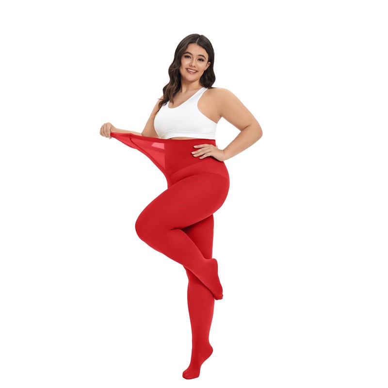 CozyWow Women's Tights Elastic Semi Opaque Tights Plus Sizes XL-4XL,