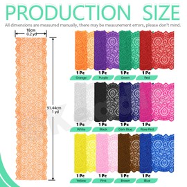 Keadic Elastic Lace Ribbon Floral Pattern Fabric Lace Ribbon for Sewing Gift Wrapping DIY Crafts Wedding Decorations (Mixed Colours, 18 cm)