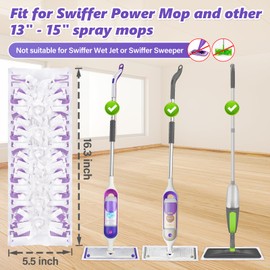 Disposable Mop Pads Refills for Swiffer Powermop: 30 Pcs Wet Dry Pad for Multi-Surface Floor Cleaning - Mopping Replacement for Tile Hardwood - Sweeping Cloths for Home Kichen