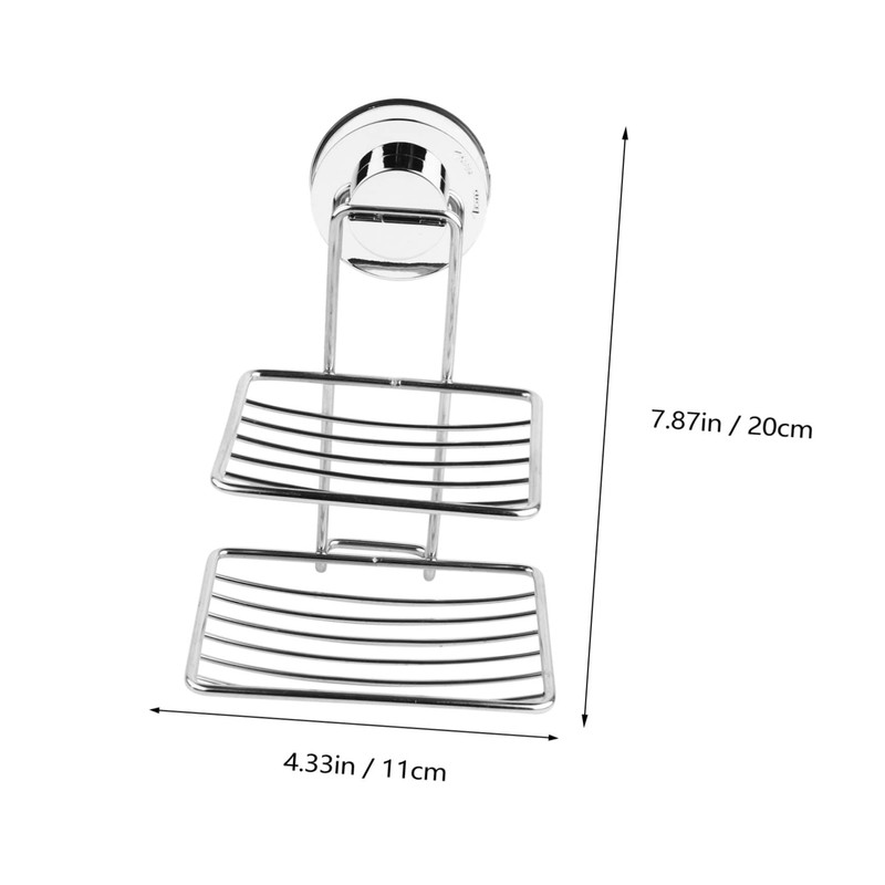 Gatuida Powerful Suction Cup Soap Holder Double Layer Stainless Steel