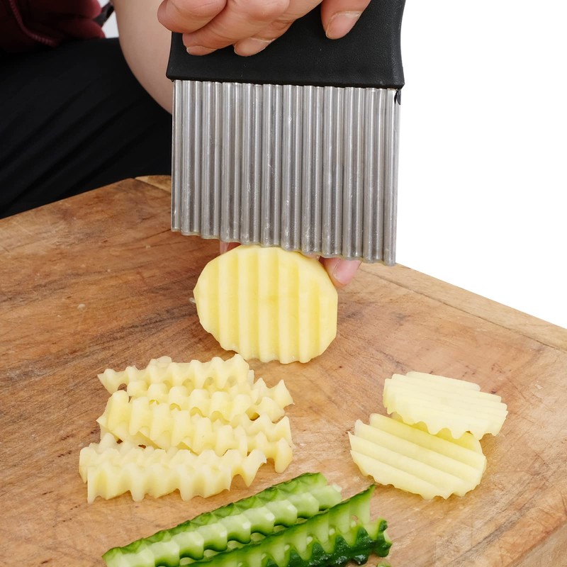 HTBMALL Crinkle Cutter, Wavy Chopper Knife, Upgraded Stainless Steel Crinkle