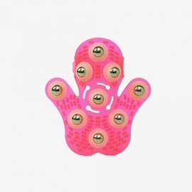 Self 360 degree rotating massage ball Gloves (pink)