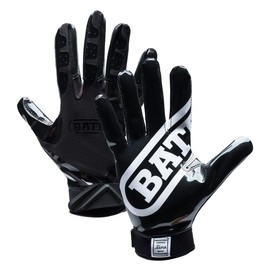 Battle Sports Science Ultra-Stick Receivers Gloves, Black/Black, X-Large