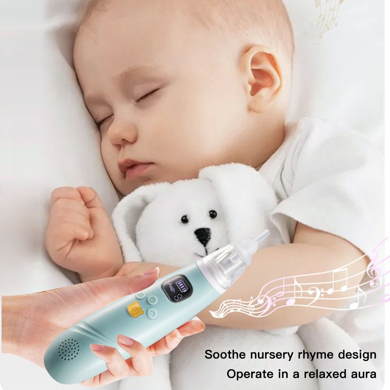 Electronic Infant Nose Aspirator Adjustable Suction Level Music Light Soothe