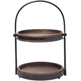 Mikasa Mango Wood & Iron Multi-Function 2-Tier Server