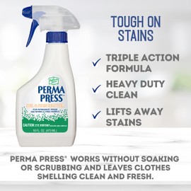 Holloway House Perma Press Soil & Stain Remover 16oz | Formulated for Heavy-Duty Cleaning Action to Remove Tough Stains From Uniforms, Linens & Clothes | Cleans, Penetrates & Lifts Away Stains