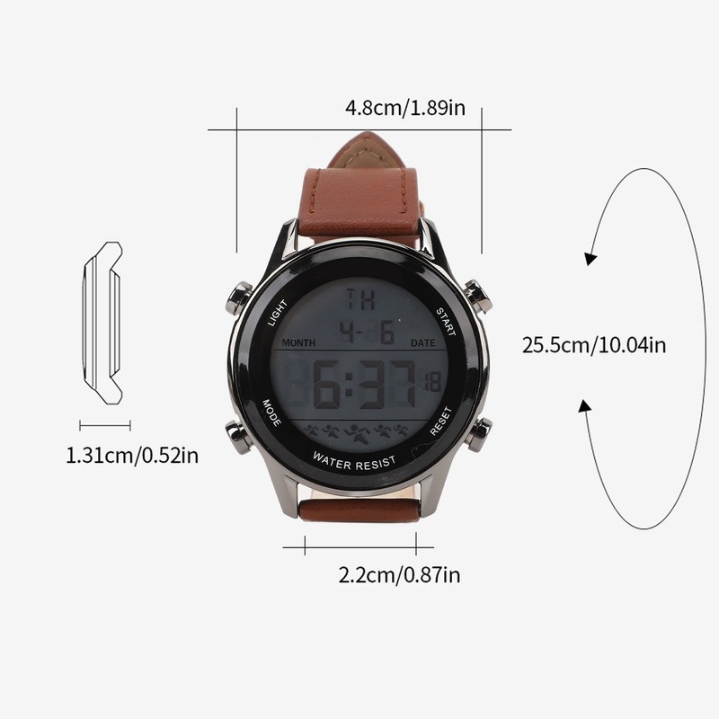Men Digital Watch Dual Time Stopwatch Calendar Alarm Clock Waterproof