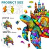Mocfesk Wooden Puzzles for Adults, Sea Turtle Castle Puzzles 456