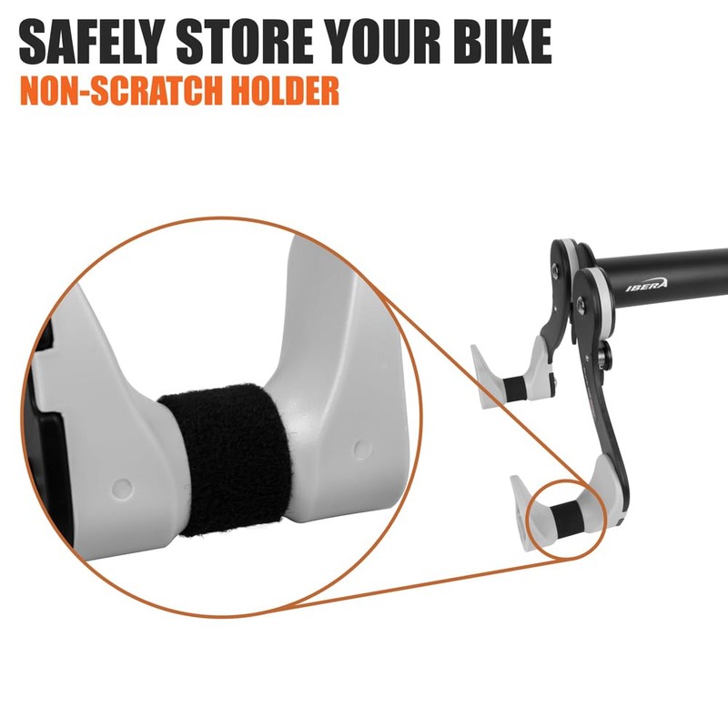 Ibera Horizontal Wall Mount Hanger, Indoor Bicycle Hook Holder Storage