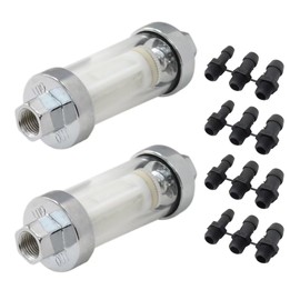 2Pcs Universal Motorcycle Car Chrome Glass Inline Fuel Filter 1/4" 5/16" 3/8" 6mm 8mm 10mm US by YTXXDEUS
