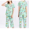 CHUNG Women Cotton Blend Pyjamas Set Short Sleeve Top Capri