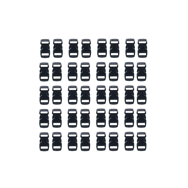 3/8 Inch Black Plastic Buckles - Curved Contoured Quick Side