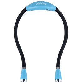 Neck Reading Light USB Rechargeable - LEDGLE Book Light for Reading in Bed with 4 LED 3 Brightness Levels 2 Flexible Soft Silicone Arms - Hands Free Lamp for Reading Knitting Craft Camping Repairing