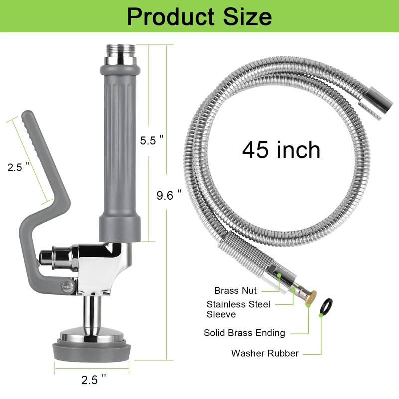 Spray Valve with 45" Pre Rinse Hose, Pre Rinse Sprayer