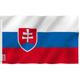 ANLEY Fly Breeze 3x5 Feet Slovakia Flag - Vivid Color and Fade Proof - Canvas Header and Double Stitched - Slovak Republic Flags Polyester with Brass Grommets 3 X 5 Ft