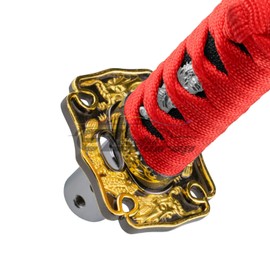 EZAUTO WRAP 10cm Red Black Shift Knob Samurai Sword Alloy Katana with Adapter Universal