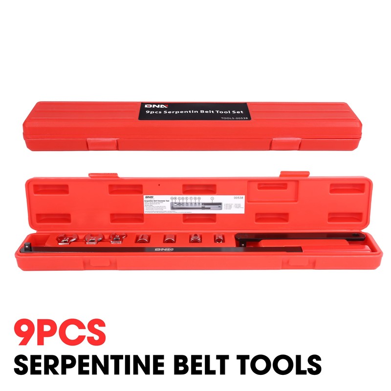 DNA MOTORING 9pc Serpentine Belt Tool Set, Install Remove Serpentine