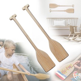Wooden Oar Canoe Paddle 2.6 Feet,Ergonomic Grip,Pine Wood Paddles Small Oars for Kayak Water Sport DIY Home Wall Art Decor Gift (2 PCS)