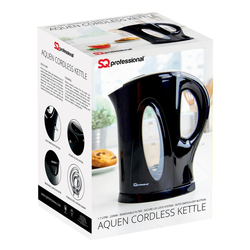 SQ Professional Blitz Aquen Cordless Kettle 1.7L | 2200W (Black)