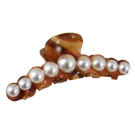Large Pearl Claw Clips - Cute Pearl Hair Claw Non-Slip Strong Hold | Pearl Claw Clip Non-Slip Strong Pearl Hair Accessories Cute Pearl Hair Claw