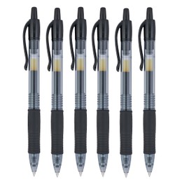Pilot G2 07 Black Fine Retractable Gel Ink Pen Rollerball 0.7mm Nib Tip 0.39mm Line Width Refillable BL-G2-7 (6)