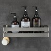 Womamny No Drilling Stainless Steel Bathroom Shelf with Hooks -
