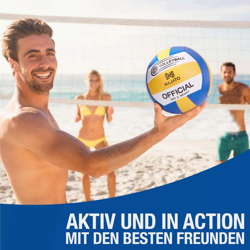NAJATO Sports Volleyball - Beach Volleyball with Ball Pump -