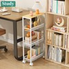 4-Tier Slim Utility Rolling Laundry Cart with Wheels, Easy to
