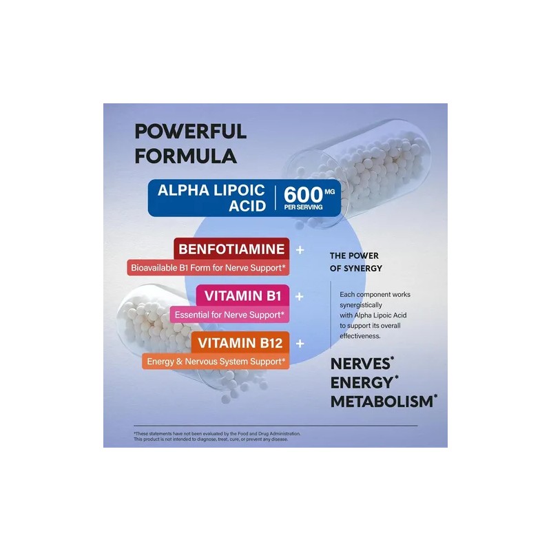 Acido Alfa Lipoico 600mg 120 Caps Nutra Harmony Hecho En