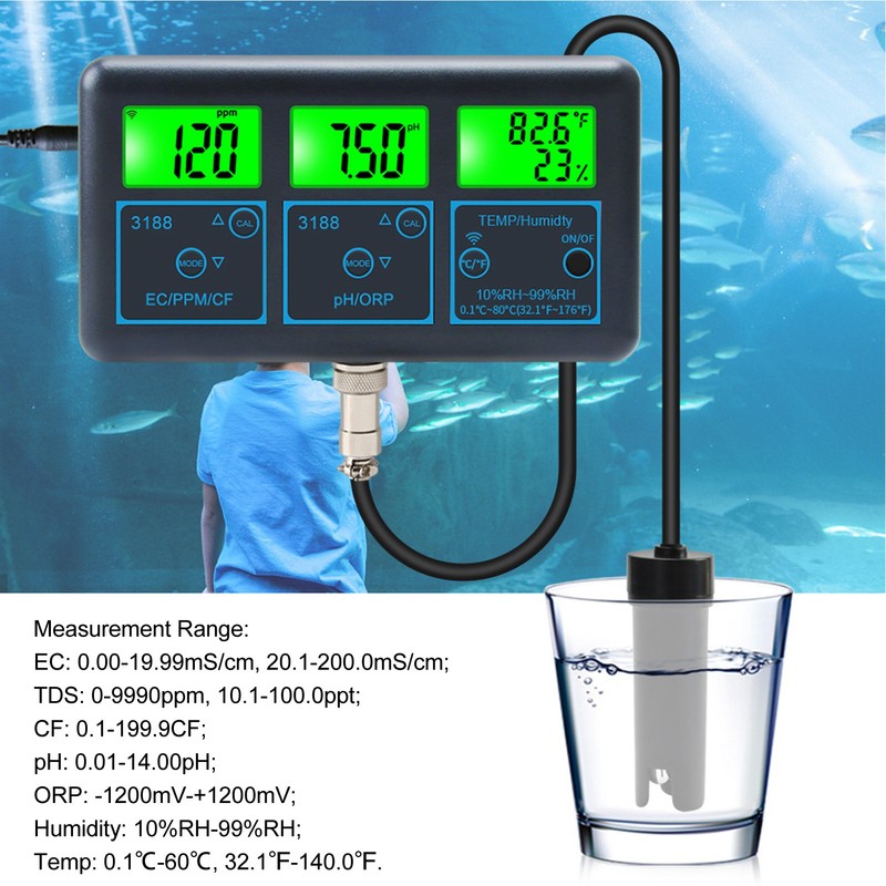 7 in 1 Water Quality Monitor Wifi for Tuya PH