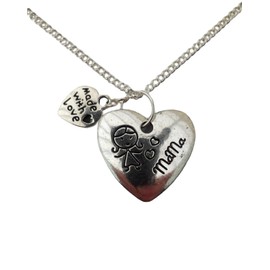 Silver Plated Necklace Mama Love Heart Charm