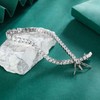Graduated Cubic Zirconia Tennis Bracelet for Women Men 18K White