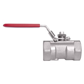 3/4" Stainless Steel (316) Ball Valve - 1pc Standard Port w/Red Handle, 1,000WOG - CBVSR075UPD