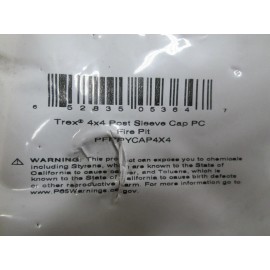 TREX TRANSCEND FIRE PIT 4 X 4 PYRAMID POST SLEEVE CAP 4.5 x 4.5 INSIDE FPPYCAP4X