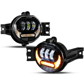 Auxbeam 2023 Upgraded LED Fog Lights Lamp Replacement for Dodge Ram 1500 2002-2008 Dodge Ram 2500/3500 2003-2009 Durango Truck 2005 2006 with DRL&Turn Signal DOT Approved, Black